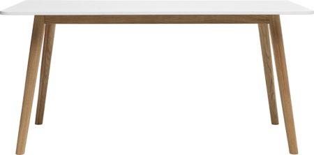 Spisebord Nordique Design Turin i massivt egetræ og hvid MDF, 160Ã90Ã75 cm